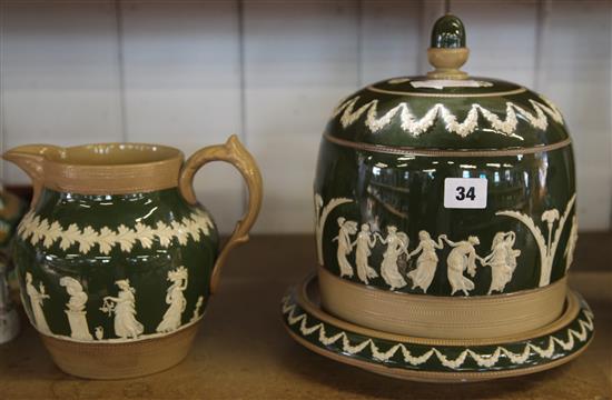 Spode cheese dish and a jug